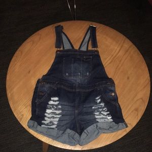 Denim Overall Shorts